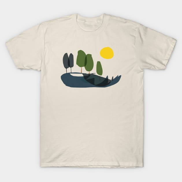 Tuscany Cypress Trees T-Shirt by covostudio